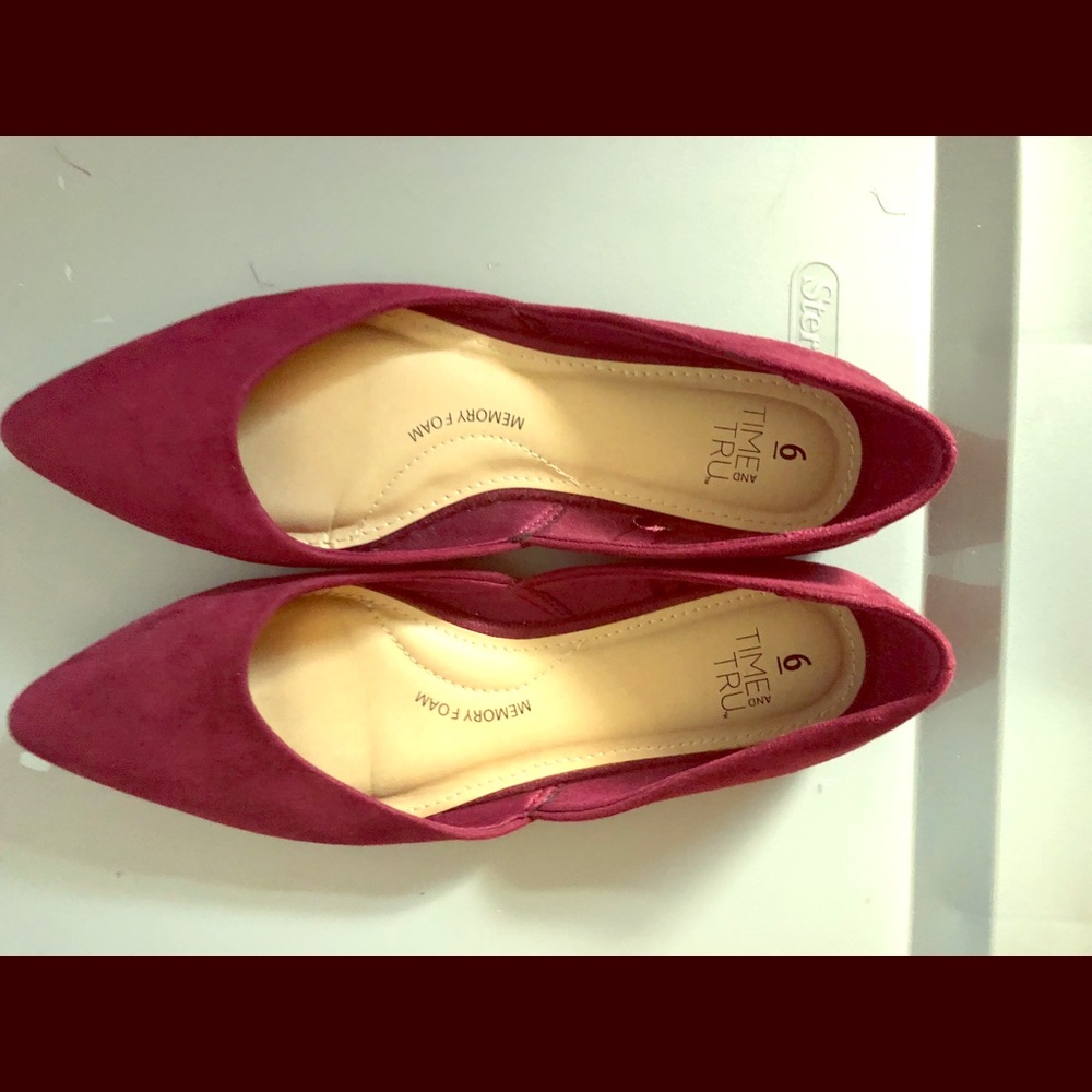 Red Burgundy Pointy Flats